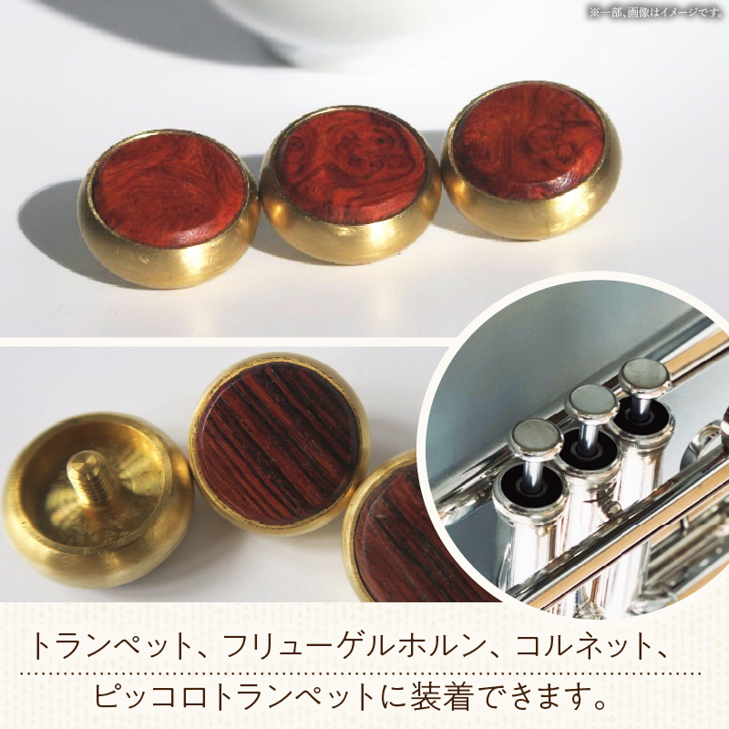 木製ピストンボタン　Y型（真鍮削り出し）　（花林コブ材）［株式会社佐橋（ART工房Nob）］