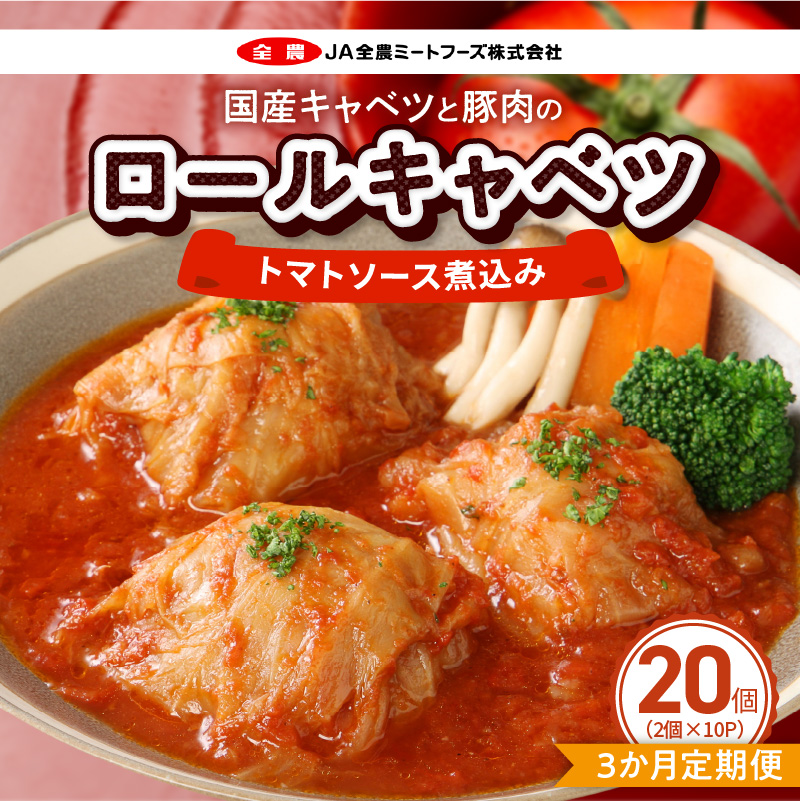 ＜3か月定期便＞国産キャベツと豚肉のロールキャベツ（10P入り）［022J43-T］