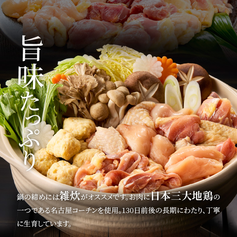 名古屋コーチン鍋セット＆名古屋コーチン1羽分セット 日本三大地鶏 鍋セット 鶏肉 もも肉 むね肉 ササミ 肉団子 鍋料理