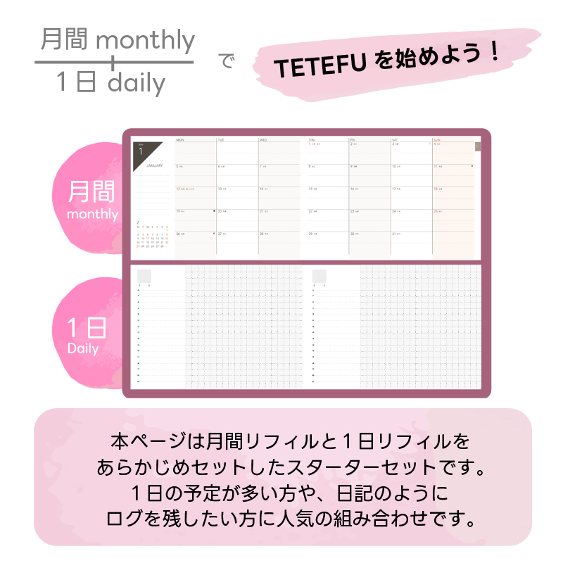 TETEFU　デイリー＆マンスリー「4月始まり／ターコイズ」