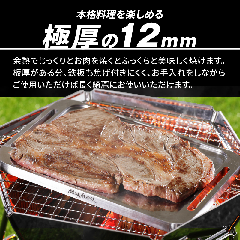 鍛冶屋の頓珍漢 ミガキ鉄板Z230-3（特製ステンレス製ハンドル付）