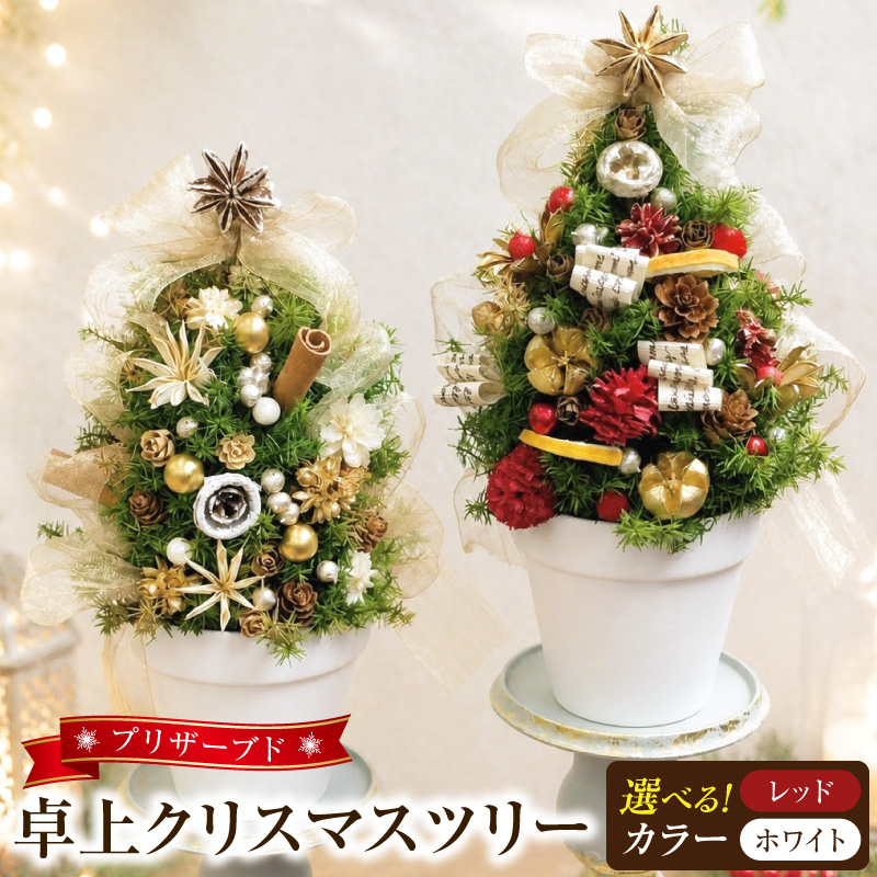 プリザーブド卓上クリスマスツリー ［133O18］