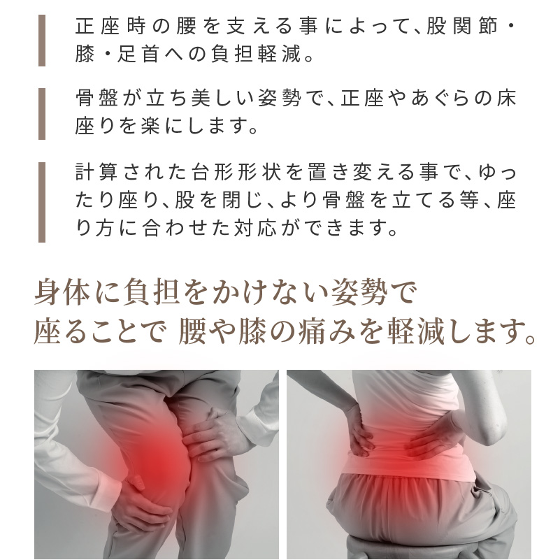 自動車シートメーカーが追求した最幸の座り心地　正座・あぐら用クッション「腰座」　3）03(レギュラー)サイズ×ブラック