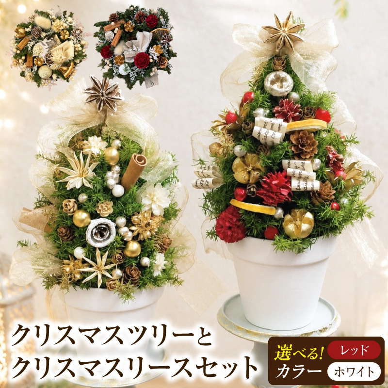 クリスマスツリーとクリスマスリース セット ［133O19］
