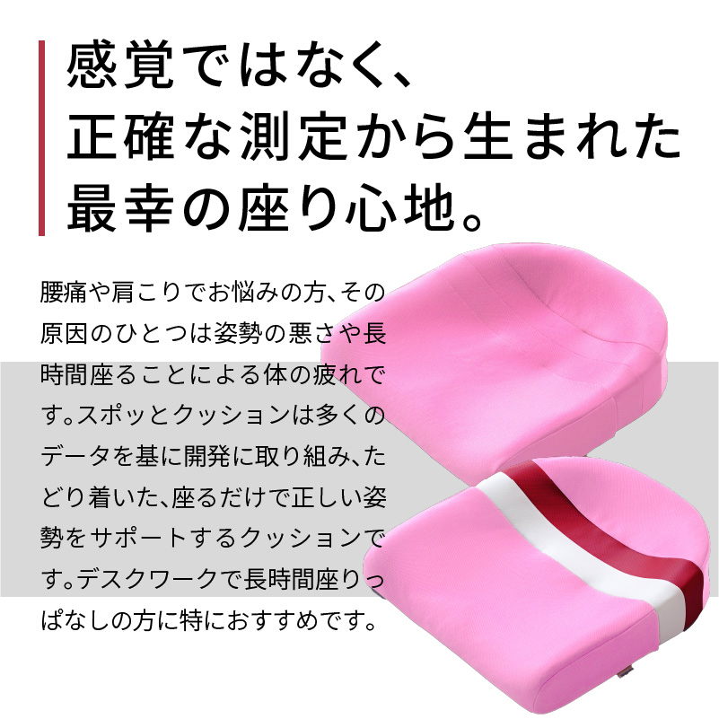 〈訳あり〉スポッとクッション（カラー廃番）　2.ピンク×ストライプ
