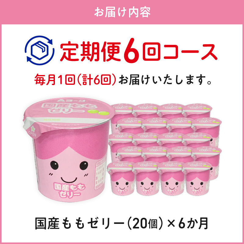 【6ヶ月定期便】愛知ヨーク　国産ももゼリー　20個入