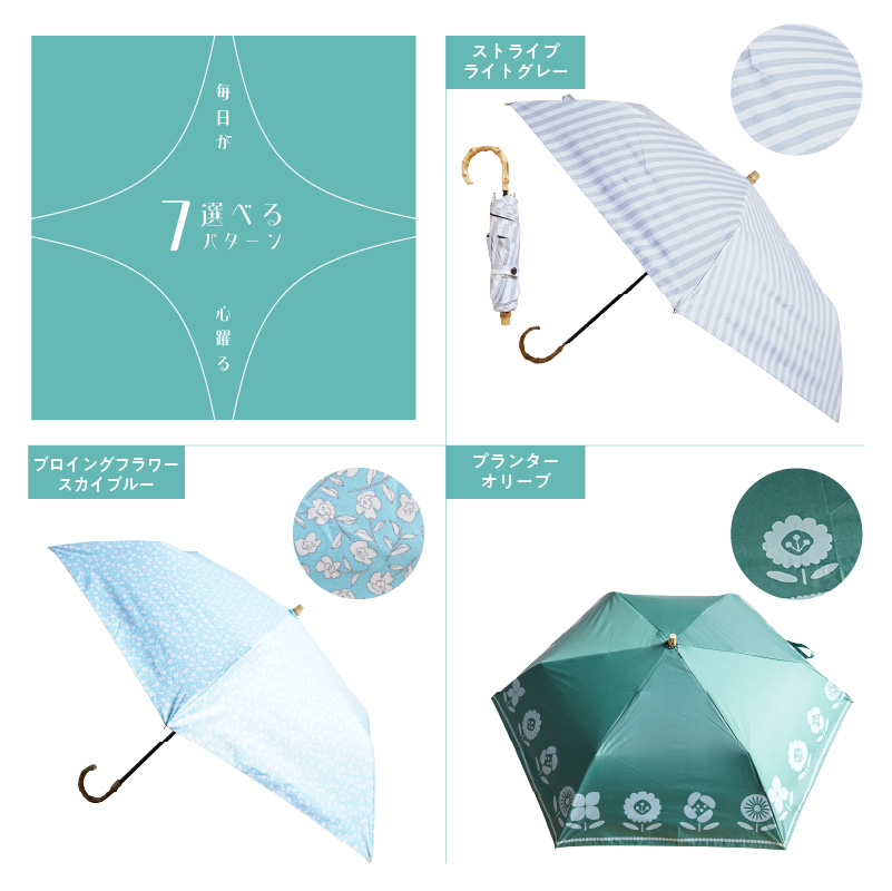 折りたたみ傘 日傘 雨傘 晴雨兼用傘 紫外線カット（プランター　オリーブ）
