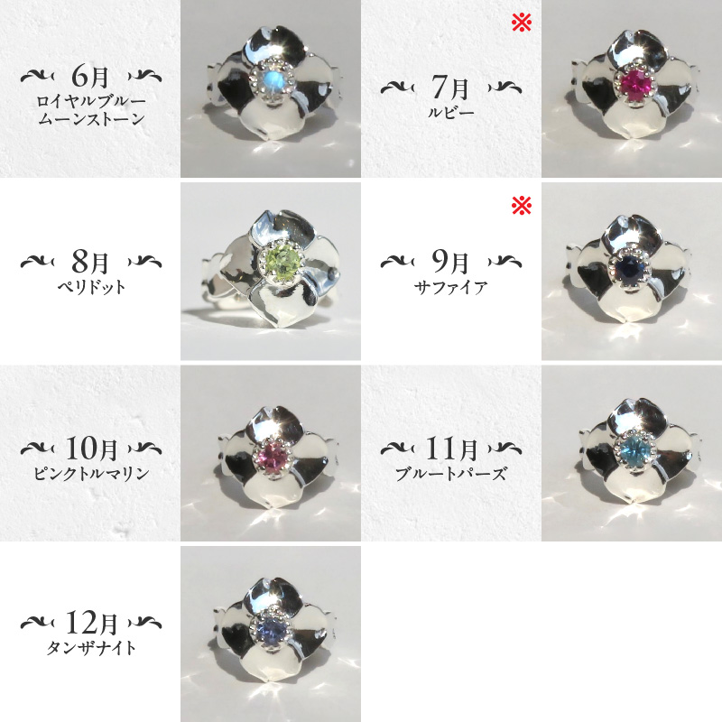SV 桜とハナミズキのベビーリング【ネックレス付】45cm（11月）