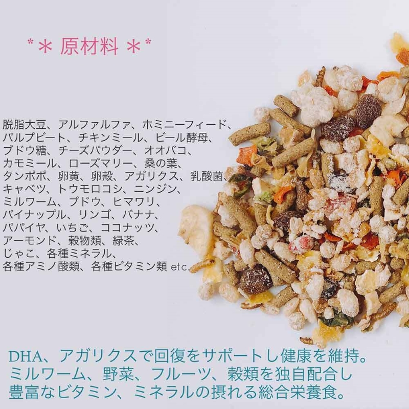 fuu うまうまセレクション モモンガのごはん（640g）　［ 小動物用品 モモンガ フクロモモンガ ペットフード 餌 えさ エサ 小動物 国産 おいしい ドライフード フルーツ 野菜 昆虫 動物性 植物性 総合栄養 健康維持 高タンパク ］