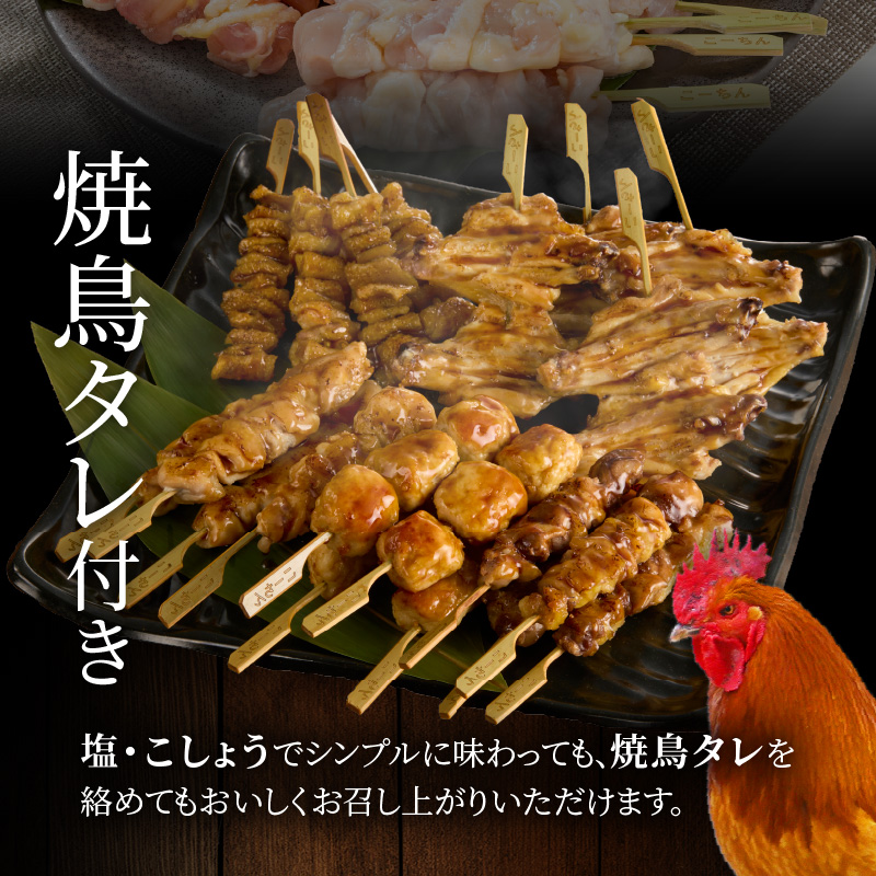 名古屋コーチン焼鳥　5種20本セット（もも・むね・手羽中・皮・つくね） ［001T02］