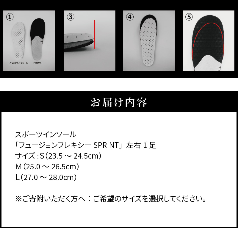 スポーツインソール「フュージョンフレキシーSPRINT」Lサイズ
