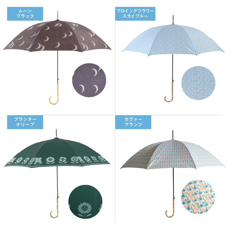 ジャンプ長傘 日傘 雨傘 晴雨兼用傘 紫外線カット（ブロイングフラワー　スカイブルー）