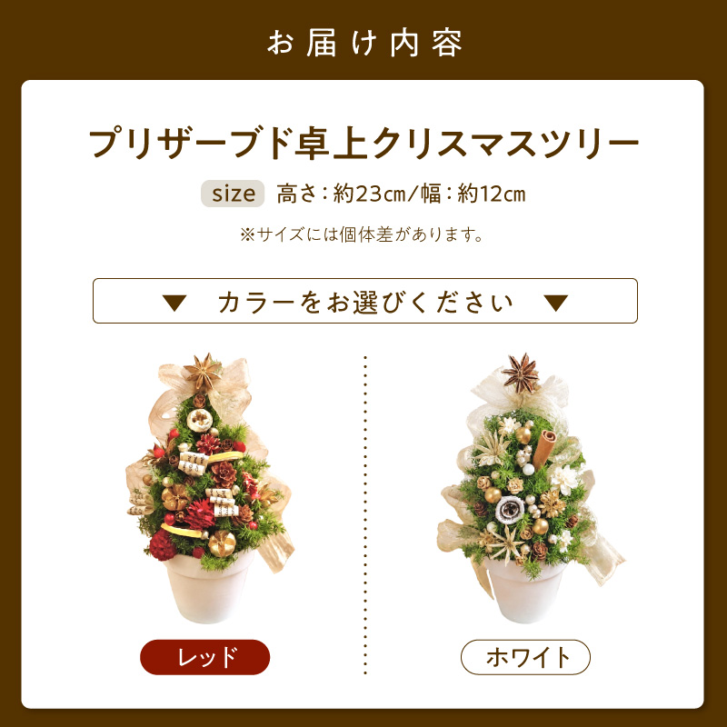 プリザーブド卓上クリスマスツリー ［133O18］