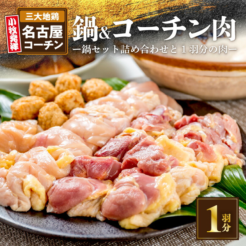 名古屋コーチン鍋セット＆名古屋コーチン1羽分セット 日本三大地鶏 鍋セット 鶏肉 もも肉 むね肉 ササミ 肉団子 鍋料理