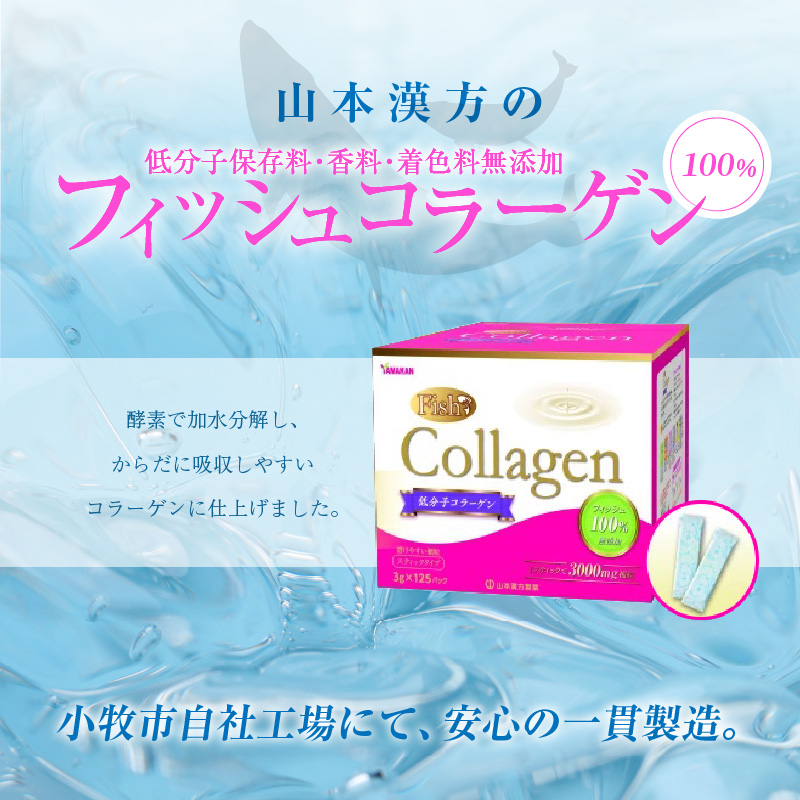 ＜4ヶ月に1度、3回送付定期便＞山本漢方のコラーゲン