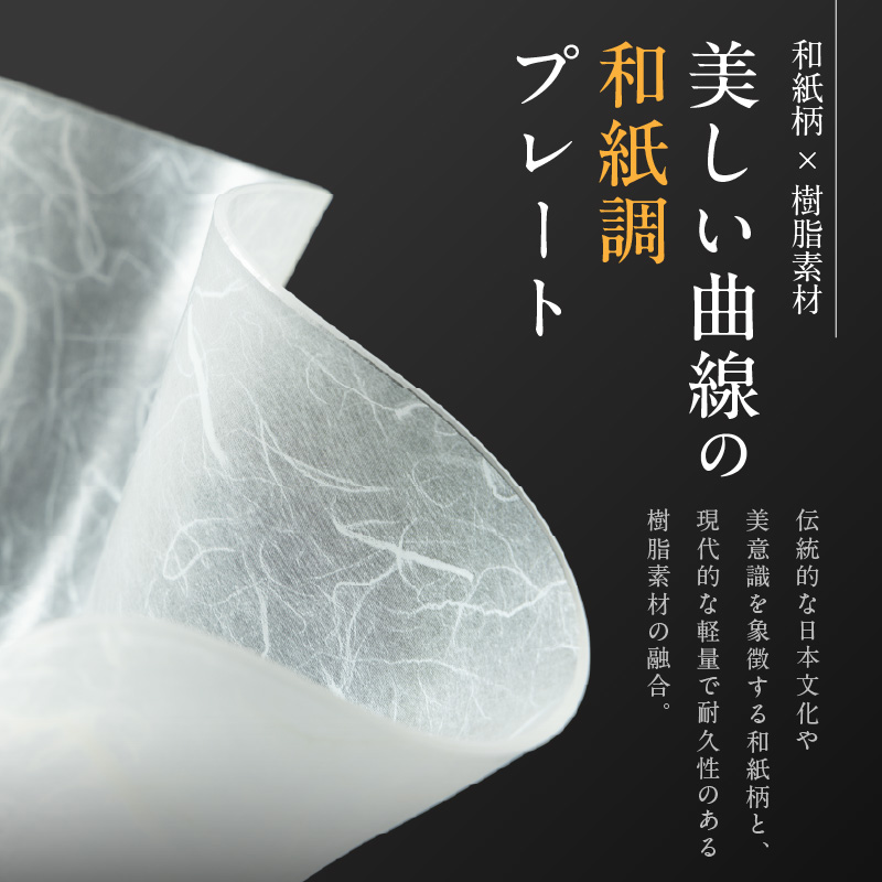 うつ和シリーズ「角（小）」(UT006B)(5枚入り) 食器 日本製 家庭用食洗器対応可 耐熱温度80℃ 耐久性 割れにくい 電子レンジ不可 皿 お皿 うつわ 器 アクリル 樹脂 和紙 モダン 手曲げ加工