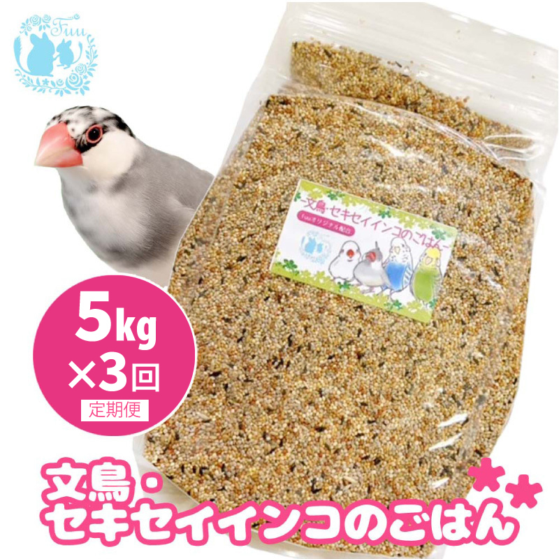 【3ヶ月定期便】fuu 文鳥・セキセイインコのごはん（5kg）