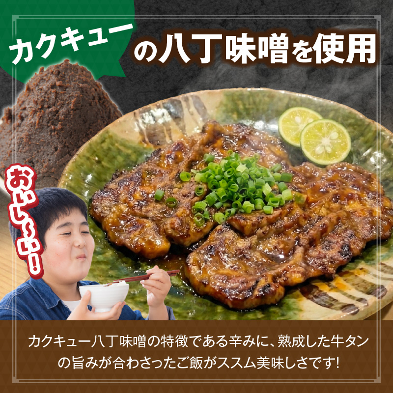手作り100%カクキュー八丁味噌使用漬込み牛タン・クラフト木樽のセット ［148G04］