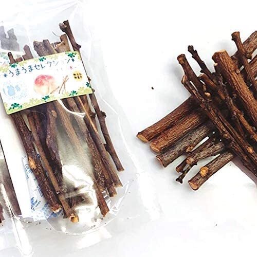fuu うまうまセレクション 小動物のかじり木（ももの木）　［ 小動物 野菜 野草 果樹 国産 葉っぱ ナチュラル 無添加 無着色 ペットフード ごはん おやつ えさ 餌 エサ ］