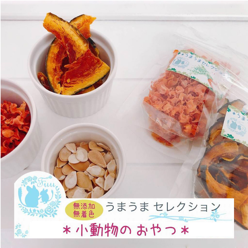 fuu うまうまセレクション 小動物のおやつ（かぼちゃ）　［ 小動物 野菜 野草 果樹 国産 葉っぱ ナチュラル 無添加 無着色 ペットフード ごはん おやつ えさ 餌 エサ ］