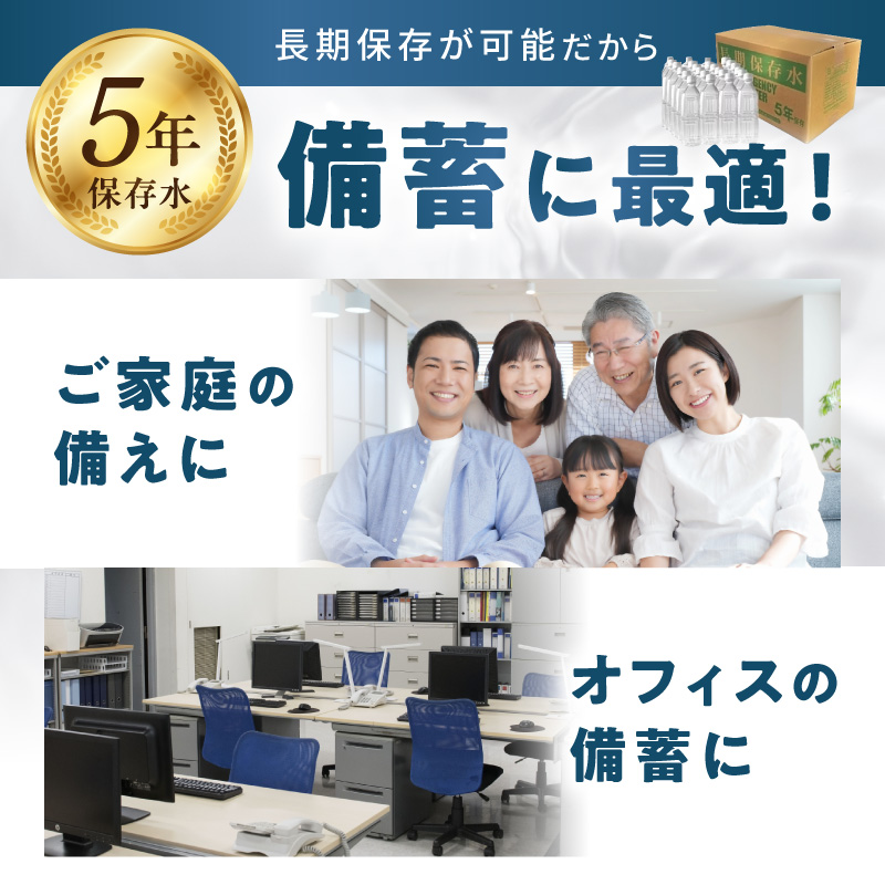安心・安全　国産長期保存水　～体にやさしい軟水～ ［166I01］