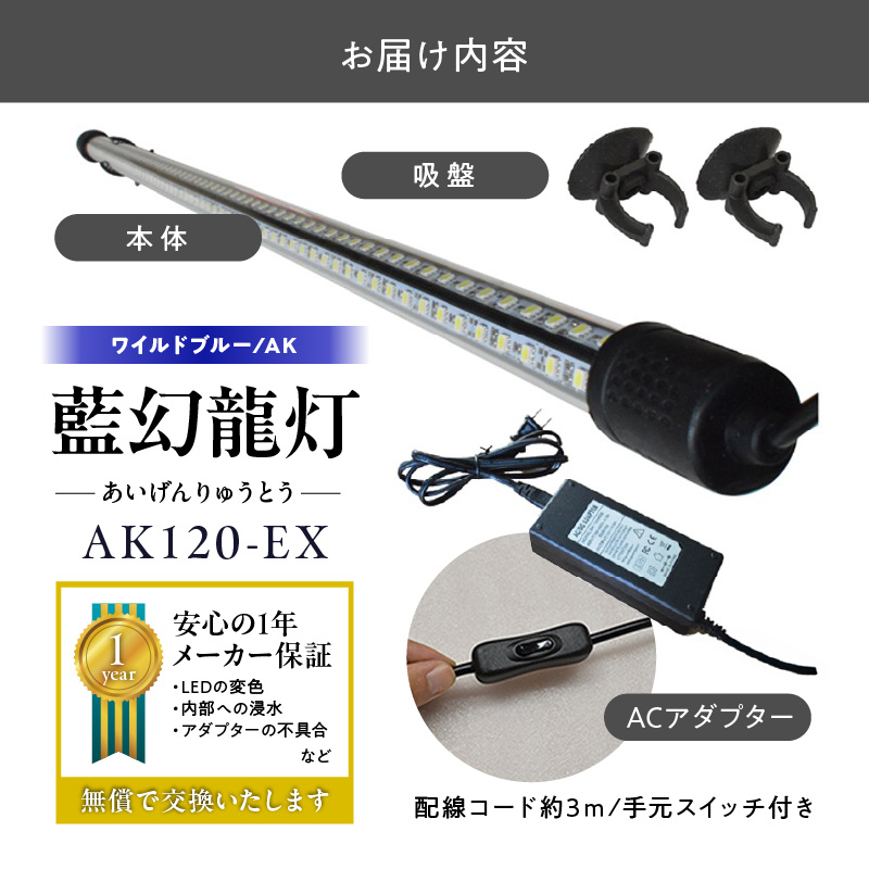 一瞬で綺麗に魅せる!金龍の青を最大限に強調する水中LEDライト|AK120-EX