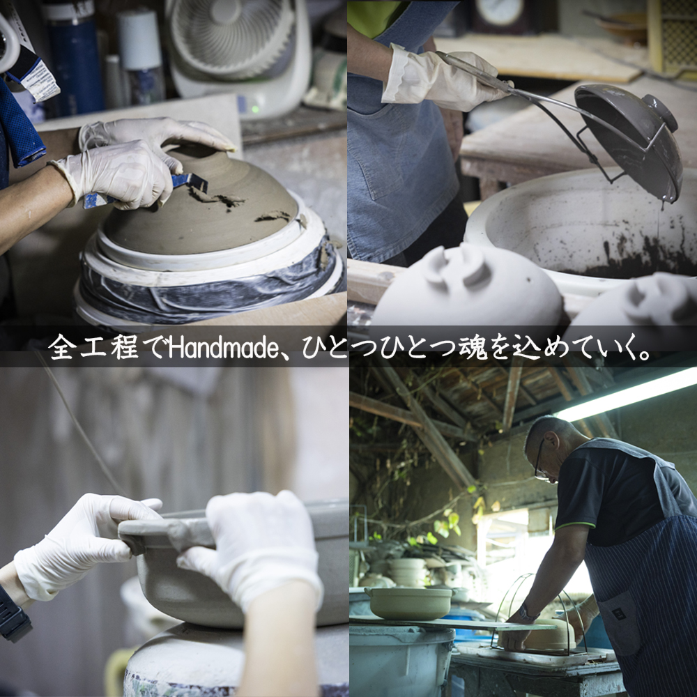 【萬古焼(ばんこやき)】暮らしの美術品 絵付けアーティストの個性が光るHandmade土鍋。絵付けART工房・平尾製陶  土鍋9号「千本桜」 【手描き 土鍋 ハンドメイド アート デザイン 鍋  家庭用 4人用 4人前 家族 冬 煮込み 手芸 工芸 三重県 四日市市 ふるさと納税】