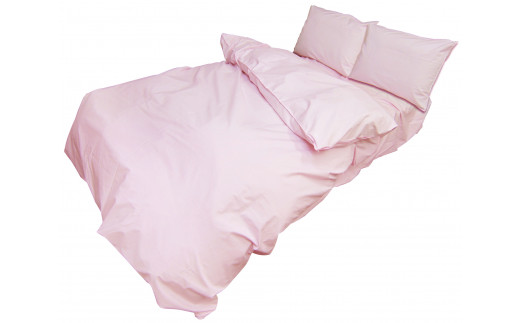 ４日市 Good Sleeps 　寝具４点セット（ダブル　掛け布団カバー、ボックスシーツ、ピロケース2枚）ピンク