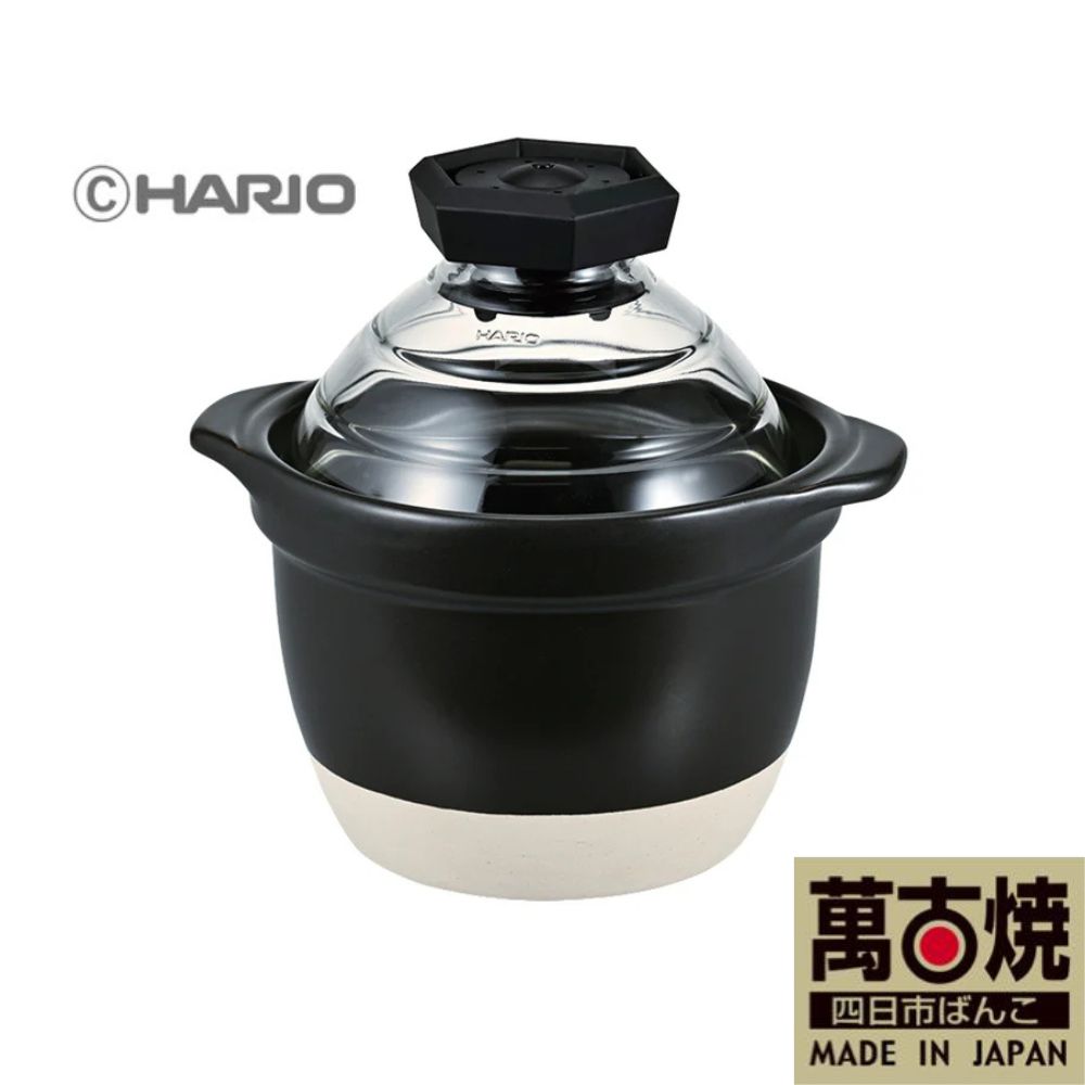 【萬古焼（ばんこやき）】フタがガラスのご飯釜1～2合炊き 令和7年モデル せんが陶器 【HARIO ハリオ  直火 土鍋 耐熱 ガラス 食器 キッチン 日用品 キッチン用品  日本製 ご飯 ごはん釜 炊飯器 四日市市 四日市】