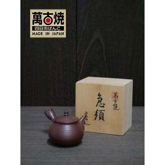 【萬古焼（ばんこやき）】　実山作　だるま形千筋手造り急須（木箱入）