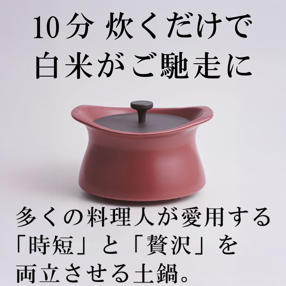 メディア露出多数「時短と贅沢」が両立する土鍋　best pot（ベストポット）16cm　マロンレッド【送料無料】MOLATURA(モラトゥーラ)|炊飯 土鍋 無水鍋 焼き芋 ご飯 無水カレー ザワつく 萬古焼
