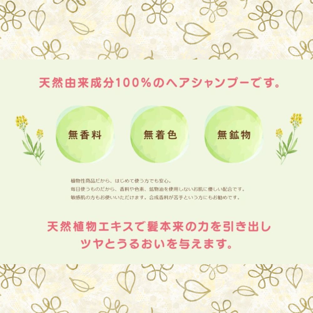 100%天然のヘアシャンプー「夢見るシャンプー」300ml 1本