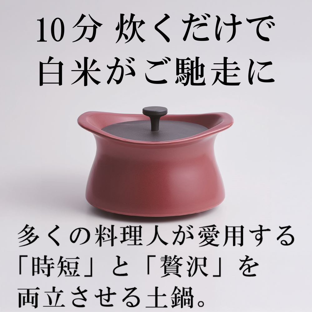 メディア露出多数「時短と贅沢」が両立する土鍋　best pot（ベストポット）20cm　マロンレッド【送料無料】MOLATURA(モラトゥーラ)|炊飯 土鍋 無水鍋 焼き芋 ご飯 無水カレー ザワつく 萬古焼