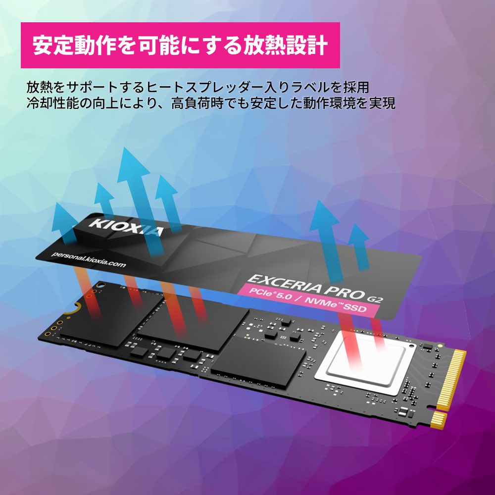 キオクシア（KIOXIA）PCIe(R)Gen5x4 内蔵SSD EXCERIA PRO G2 1TB NVMe M.2 Type 2280
