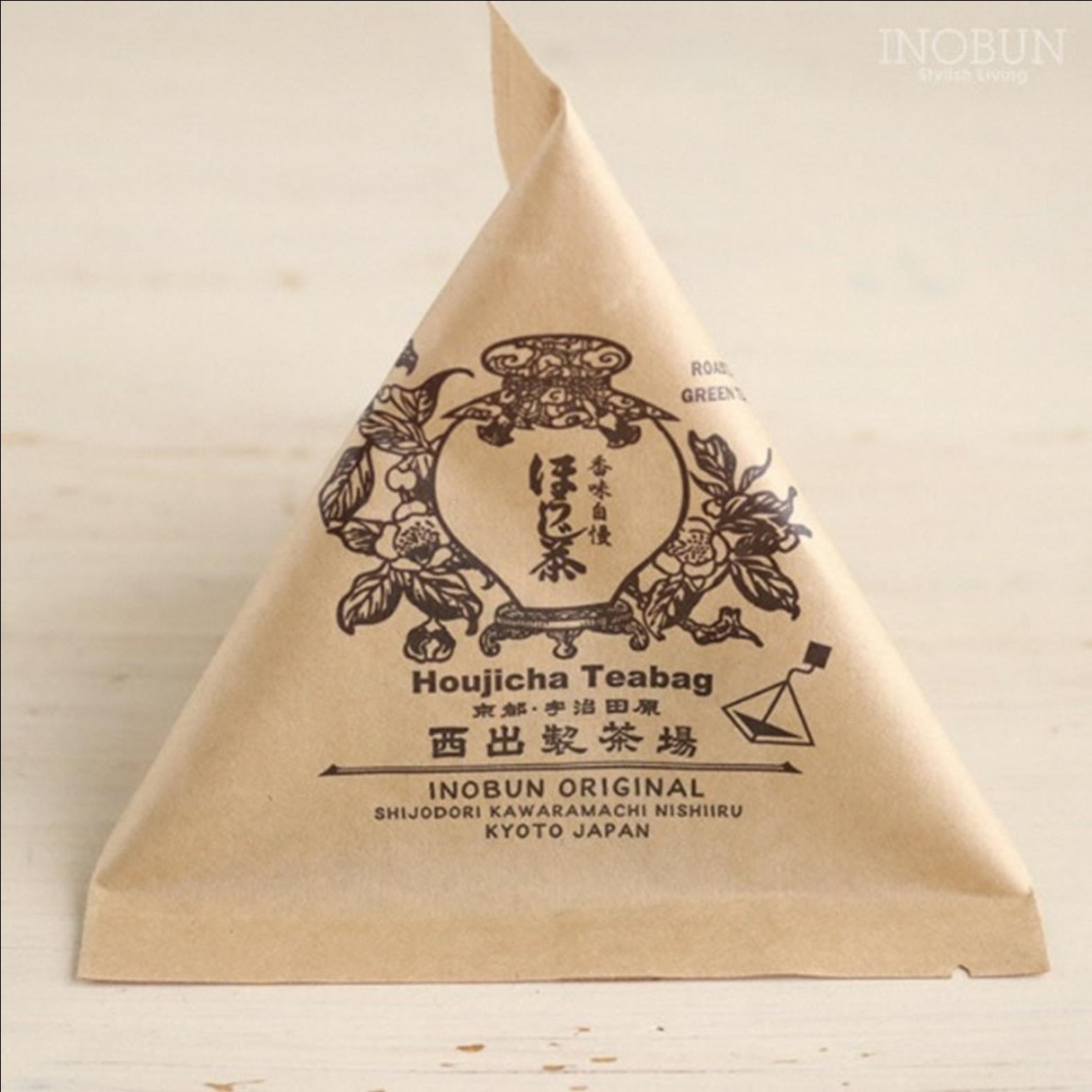 京都西出製茶場×INOBUNオリジナル宇治ほうじ茶テトラティーバッグ 5個セット〈コラボ お茶 茶 ティーバッグ ほうじ茶 京都 テトラ セット オリジナル レトロ プチギフト 手土産 ギフト ご挨拶〉in0901