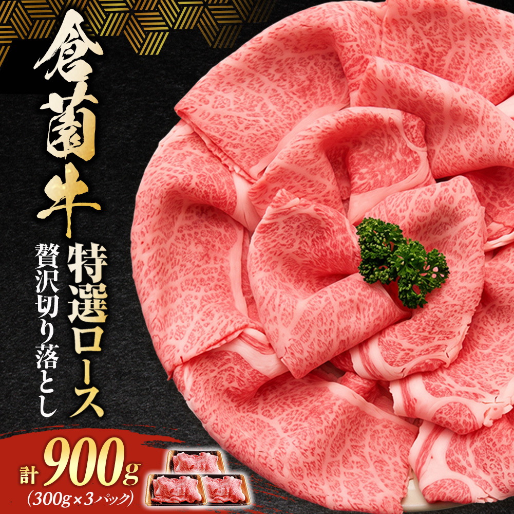 倉薗牛特選ロース贅沢切り落とし 900g (倉薗牛 宮崎牛 黒毛和牛 和牛 牛肉 国産牛 ブランド牛 特選ロース ロース肉 牛ロース 牛肉切り落とし)