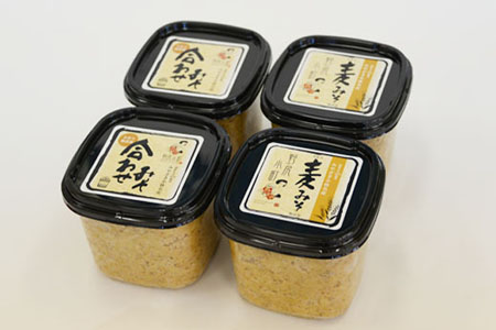 里山の無添加の手作りみそセット2種<のじり農産加工センター>