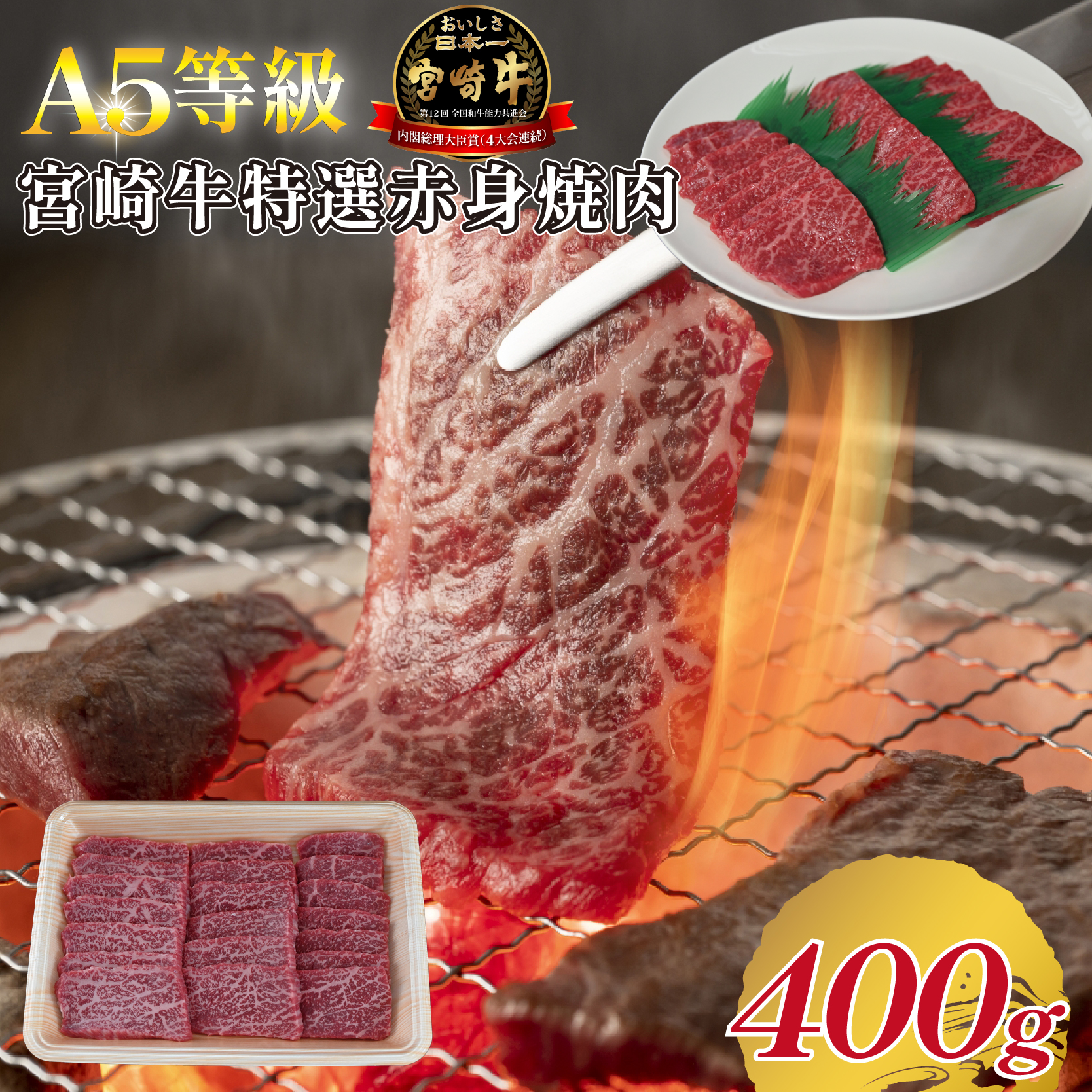 【A5等級】宮崎牛特選赤身焼肉 400g  宮崎牛 ブランド牛 和牛 牛肉 焼肉 特選和牛 赤身 A5 宮崎県 小林市