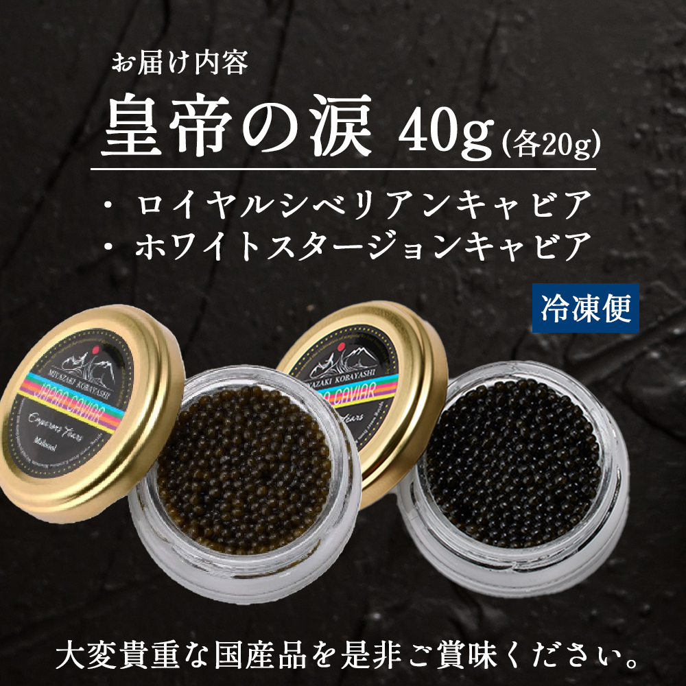 皇帝の涙2種食べ比べ（ロイヤルシベリアン・ホワイトスタージョン）国産チョウザメキャビア