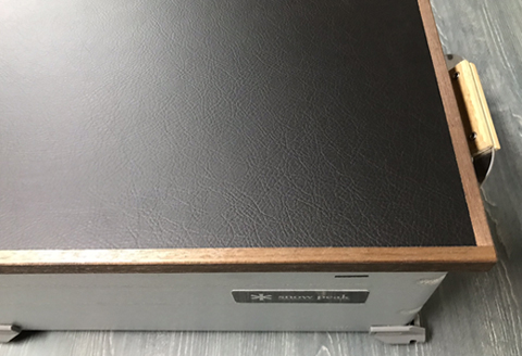 シェルフコンテナ　25タイプ専用　スライド式天板<レザー調ブラック柄：川崎クラフト>