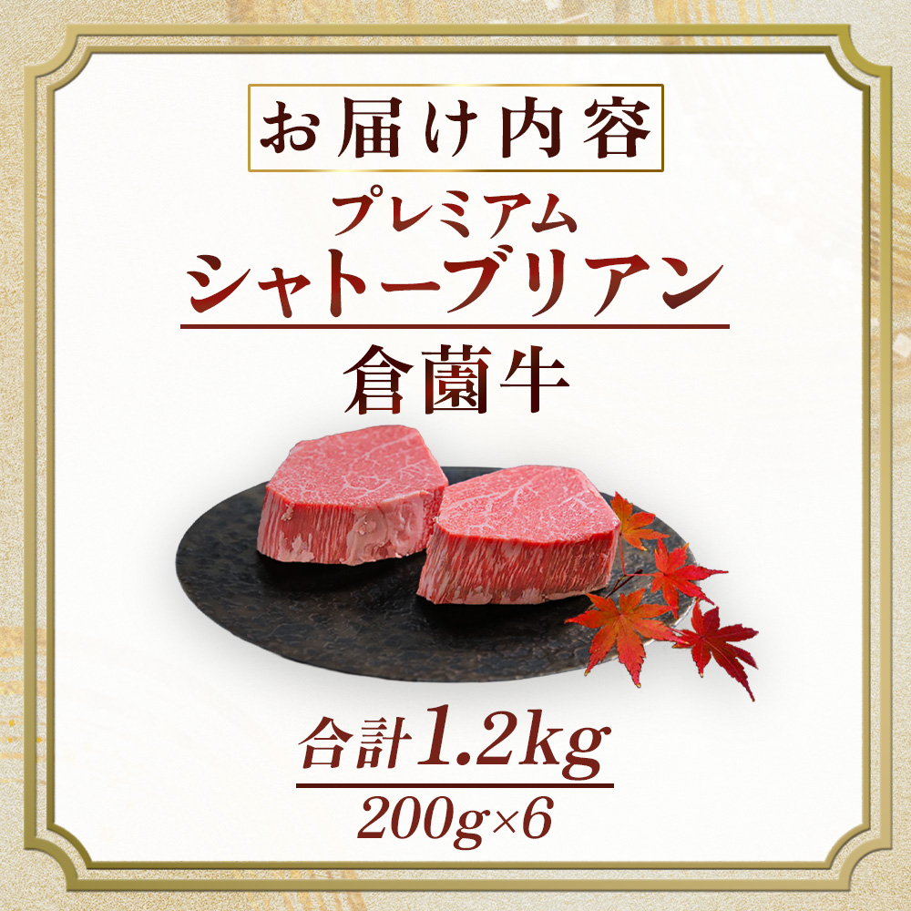 【プレミアムシリーズ】厳選宮崎牛メス指定 A5等級シャトーブリアン 1.2kg（国産 牛肉 国産牛 和牛 黒毛和牛宮崎牛 赤身 ヒレ シャトーブリアン ステーキ 焼肉）