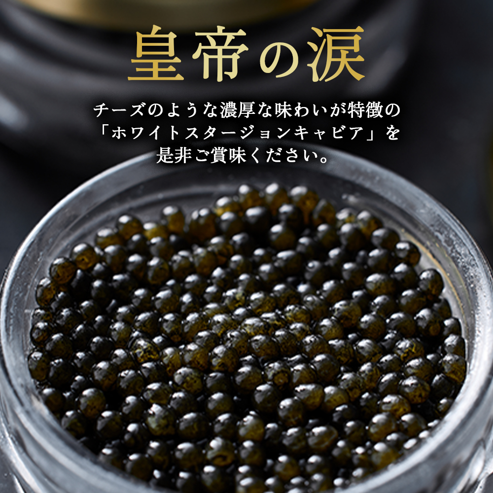 【純国産キャビア】ホワイトスタージョンキャビア 40g（20g×2） 皇帝の涙 国産 チョウザメ キャビア 国産キャビア 魚卵 宮崎県