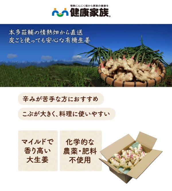 【オーガニック】有機生姜 1.5kg（しょうが ショウガ 有機JAS 野菜）