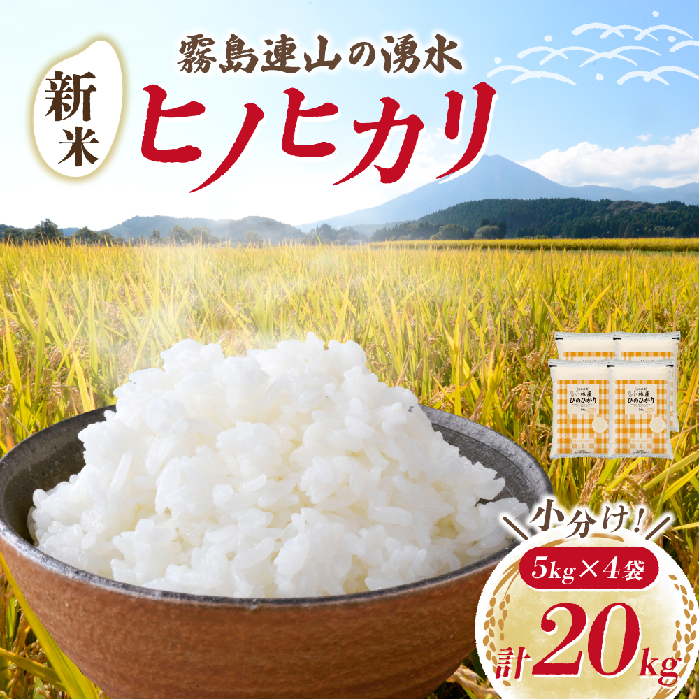 【令和7年産米】ヒノヒカリ 20kg（5kg×4袋 国産 米 お米 精米 令和7年産 ひのひかり 小分け 数量限定 宮崎県小林市）