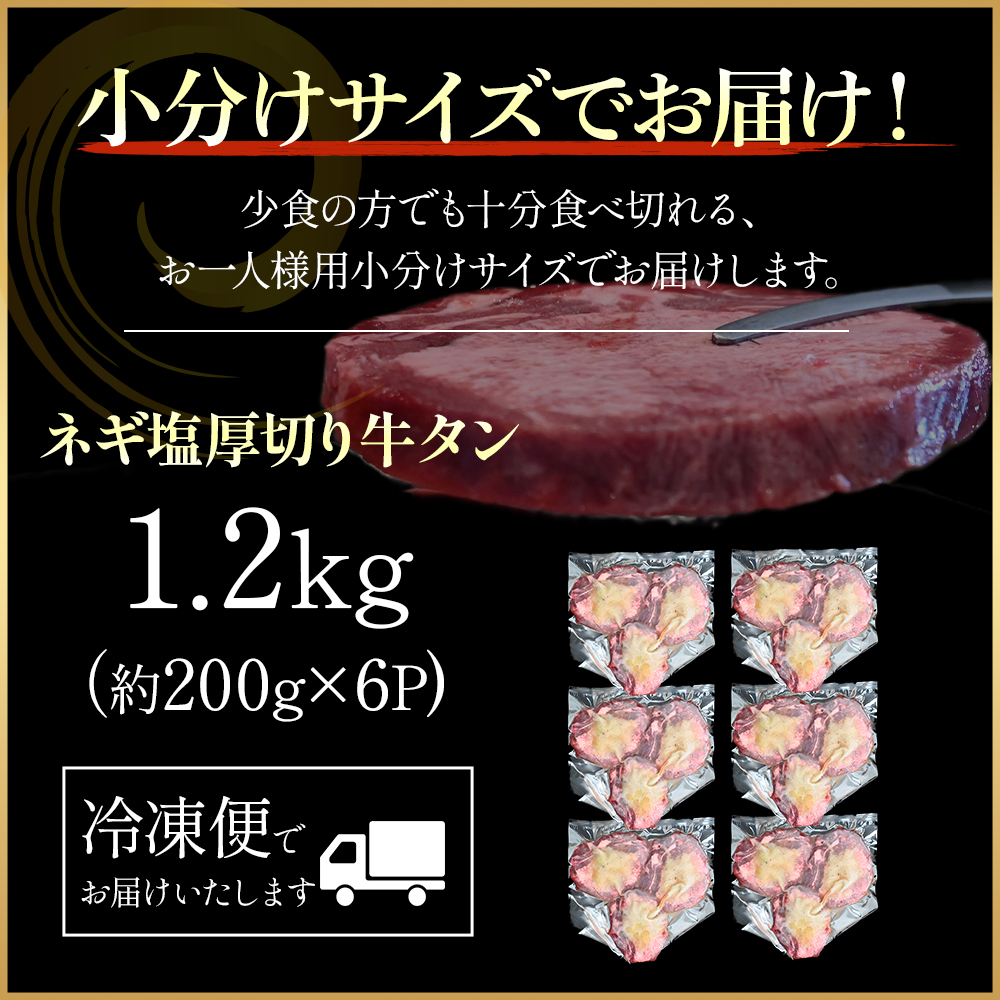 特製ネギ塩だれ 厚切り牛タン 1.2kg （肉 牛肉 牛タン 厚切り 塩だれ ネギ ヘルシー 人気 宮崎県小林市）