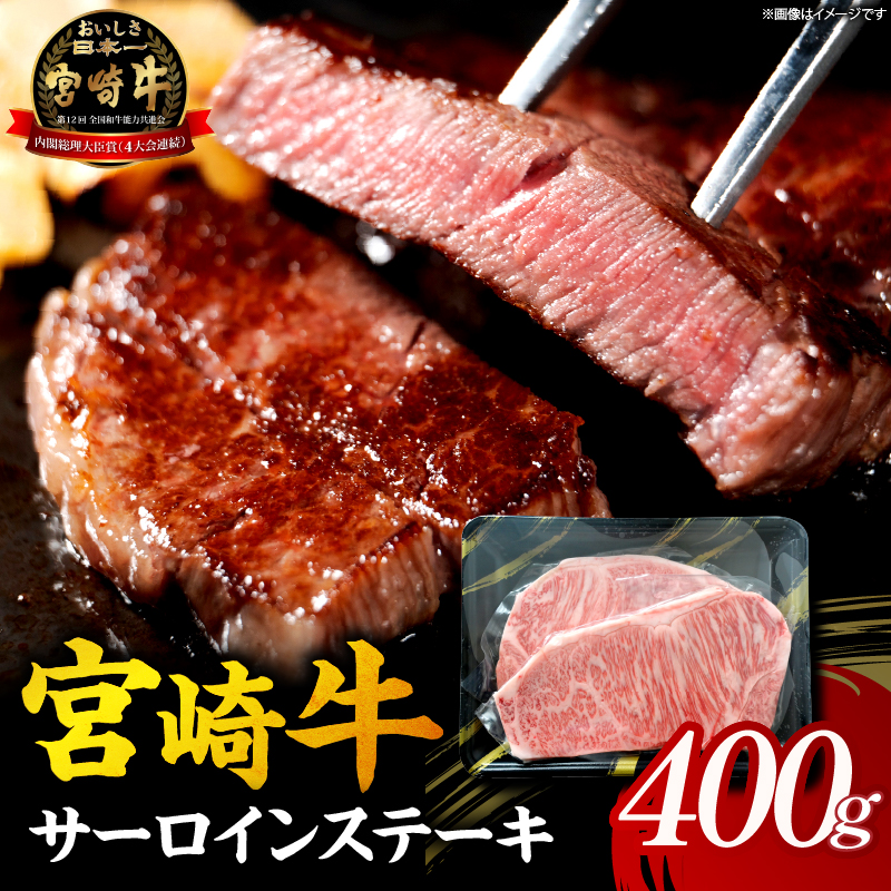 【A5等級宮崎牛】サーロインステーキ 400g（小林市産 牛肉 和牛 特選 贅沢 厳選和牛 ブランド牛 ギフト 贈答）