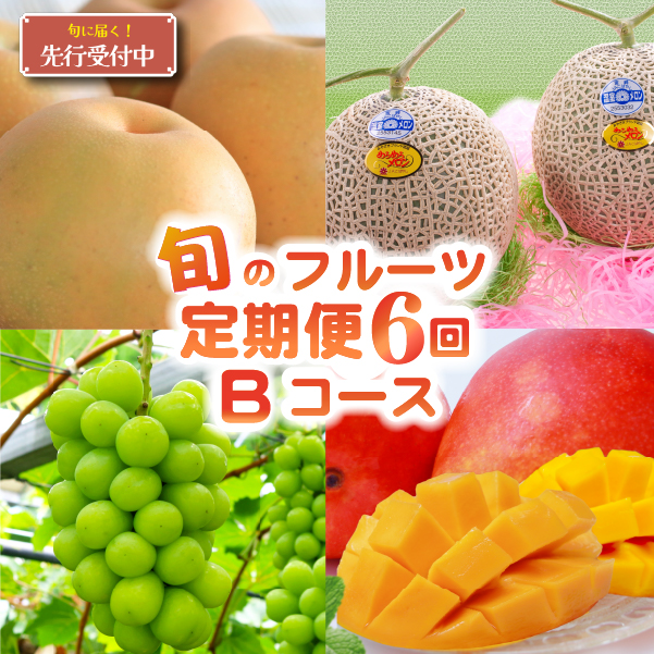 【先行予約！フルーツ定期便：全6回】こばやし季節のフルーツ Bコース（先行予約 先行受付 国産 フルーツ シャインマスカット マンゴー 数量限定 産地直送）