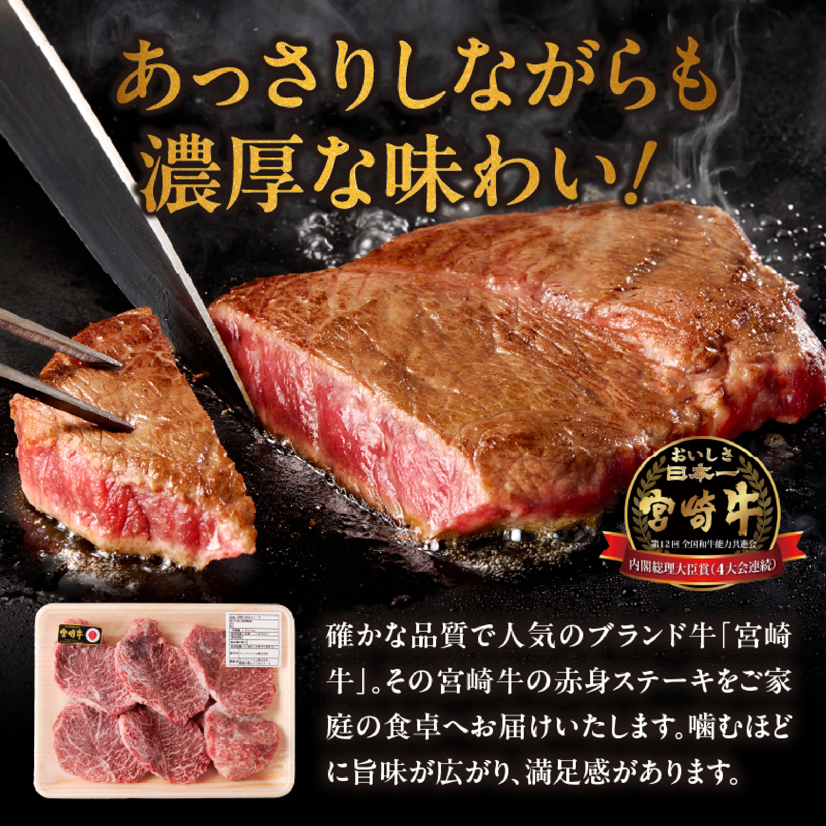 【訳あり】宮崎牛赤身ステーキ6枚 計600g（内閣総理大臣賞 A4 A5 宮崎牛 牛肉 黒毛和牛 赤身 ステーキ 訳あり 宮崎県）