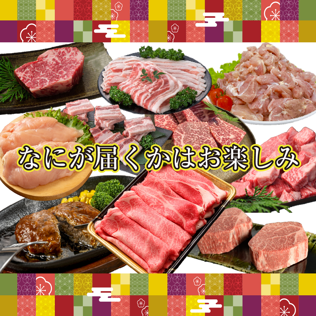 【定期便・全12回】新春おたのしみ お年玉コース 金金（牛肉 豚肉 鶏肉 フルーツ 2026 スイーツ 先行予約 定期便 宮崎 小林市）
