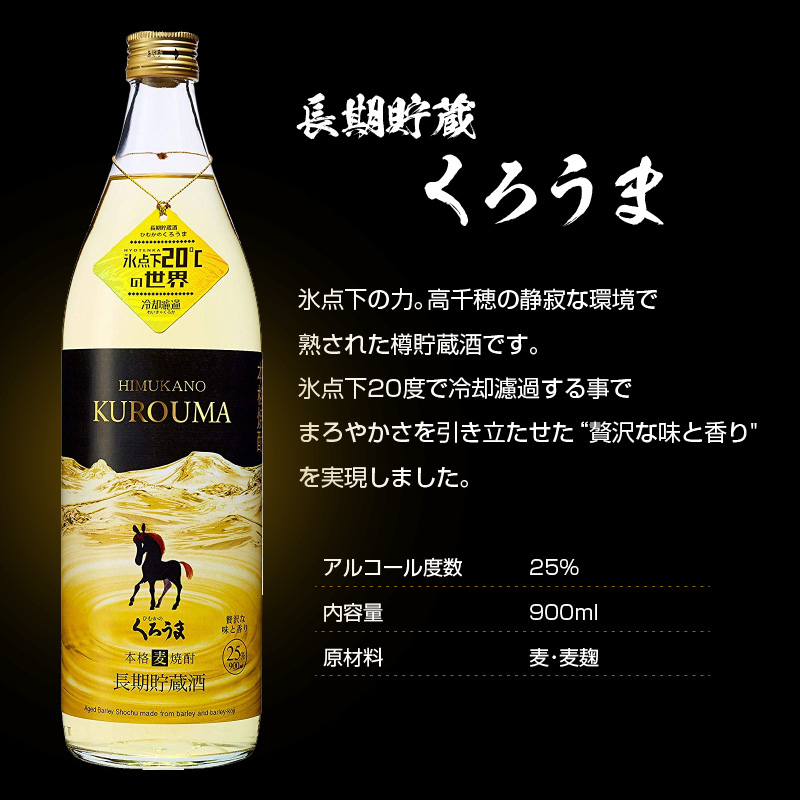 神楽酒造 麦焼酎 くろうま飲み比べ 3本セット＜18-48a＞